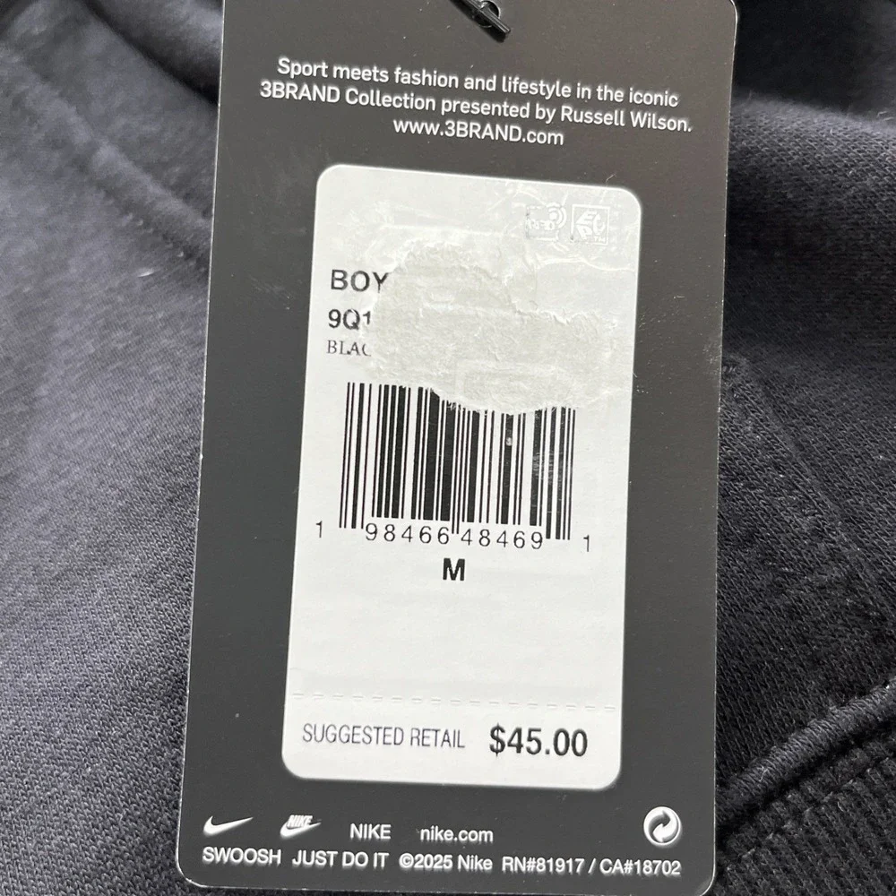 Nike 3Brand FIRED UP Black Pullover Hoodie Sweatshirt Sz. Med (10-12 Yr) NWT
